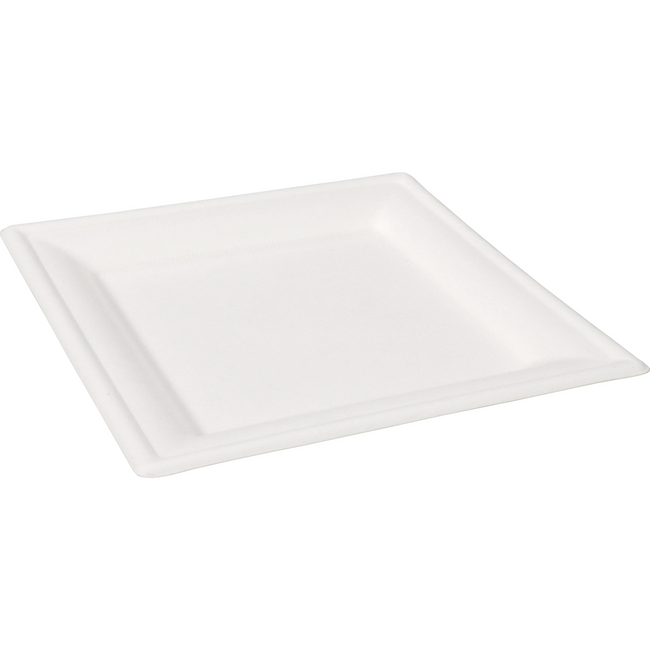 Depa -  Bord | vierkant | 1-vaks | bagasse (suikerrietpulp) | 16x16cm | wit | 500 stuks