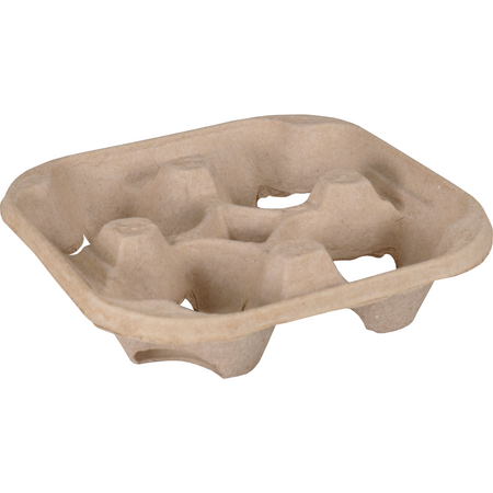 Depa -  Draagtray | 4 bekers | 217x217x48mm | papierpulp | bruin | 200 stuks