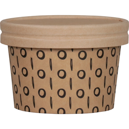 Depa -  | Soepbeker | incl. Deksel | Karton + PE | 150ml | 4oz | bruin | 500 stuks
