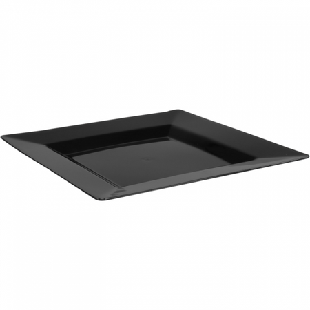 Depa -  Plastic Bord, herbruikbaar vierkant 1-vaks, PP 24x24cm 200 stuks Zwart