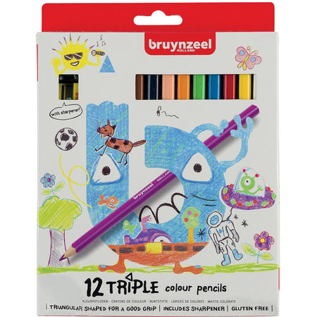 Bruynzeel Kids - Buntstifte Kids Dreifachblister mit 12 Stück sortiert