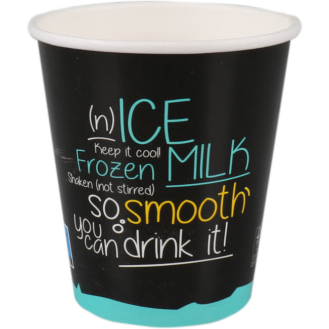 Depa -  | Milkshakebeker | ICE is (N)ICE | Karton + PE | 300ml | 12oz | Ø90mm | zwart/lichtblauw | 1000 stuks