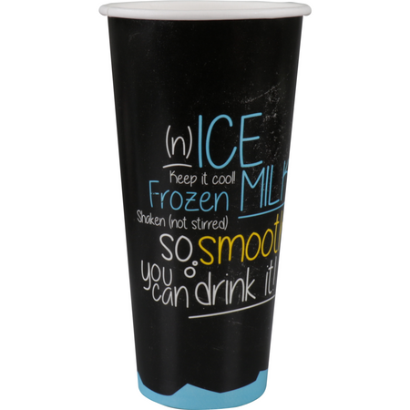 Depa -  | Milkshakebeker | ICE is (N)ICE | Karton + PE | 500ml | 22oz | Ø90mm | zwart/blauw | 1000 stuks