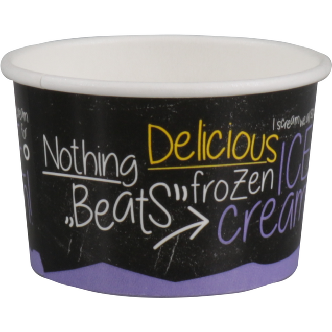 Depa -  Cup | ijscup | 100ml | 4oz | Ø 75mm | 48mm | karton + PE | zwart/paars | 1000 stuks