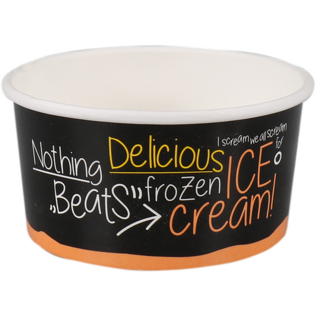 Depa -  Cup | ijscup | 150ml | 6oz | Ø 96mm | 49mm | karton + PE | zwart/oranje | 1000 stuks