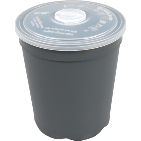 DishCircle - | Suppentasse | inkl. Deckel | PP | wiederverwendbar | 480 ml | grau/transparent | 30 Stück