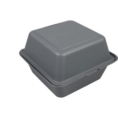 DishCircle - Braten | PP | wiederverwendbar | Hamburger-Box | 150x150x100mm | grau | 25 Stück
