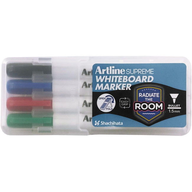 Artline - Supreme Whiteboard-Marker, Karton mit 4 Stück, sortiert