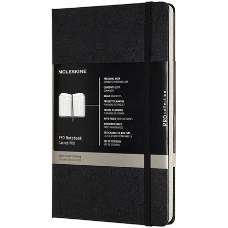 Moleskine – Notizbuch Professional, ft A4, liniert, Hardcover, 189 Seiten, schwarz