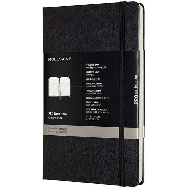 Moleskine – Notizbuch Professional, ft A4, liniert, Hardcover, 189 Seiten, schwarz