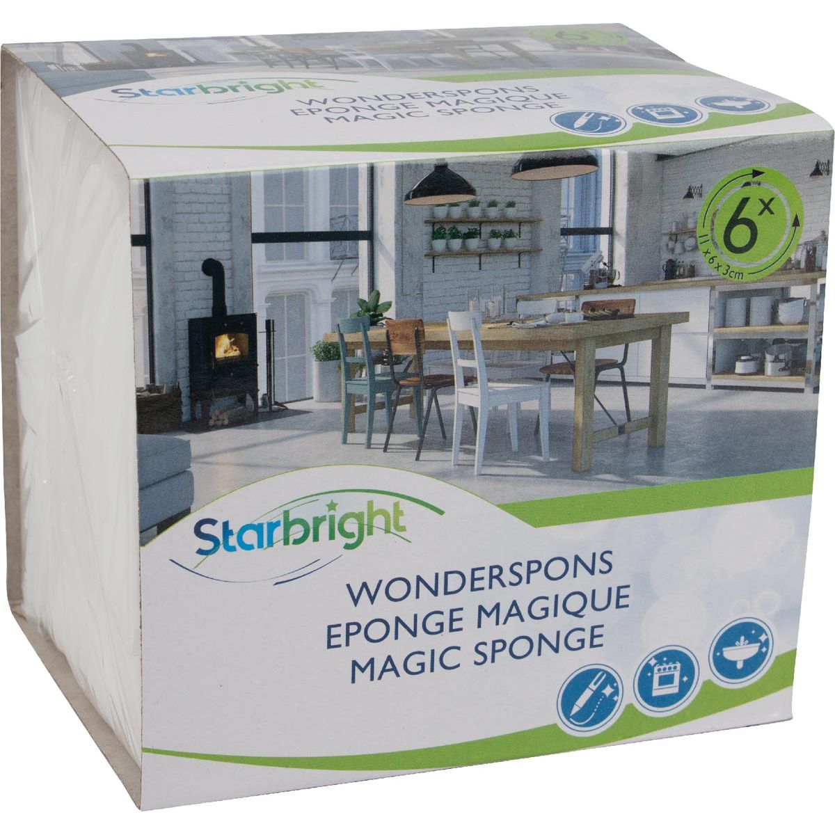 Klika - Wonder Sponge Melamin, Packung mit 6 Stück