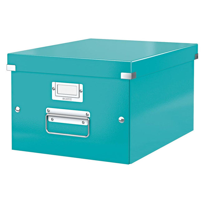 Leitz - Aufbewahrungsbox Click Store WOW mittlerer Recyclingkarton 281x200x370mm eisblau