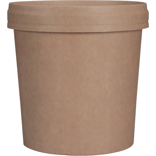 Depa -  | Soepbeker | incl. Deksel | Karton + PP | 300ml | 12oz | Ø90mm | bruin | 500 stuks