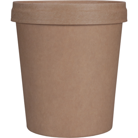 Depa -  | Soepbeker | incl. Deksel | Karton + PP | 400ml | 16oz | Ø97mm | bruin | 500 stuks