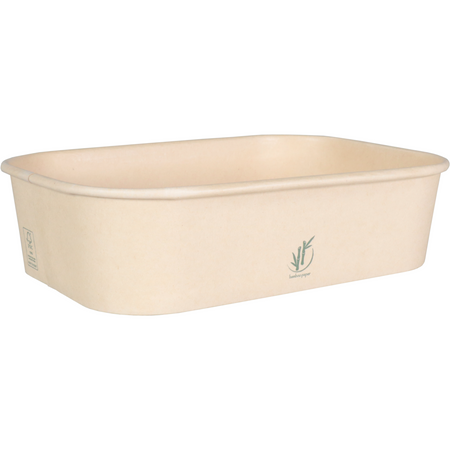 Depa -  Bak | Bamboepapier + PP | 500ml | maaltijdcontainer | 169x117x41mm | naturel | 300 stuks