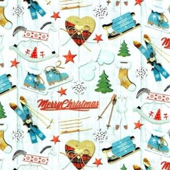 Klika - Geschenkpapier Geschenkpapier Retro-Artikel Frohe Weihnachten 50 cm
