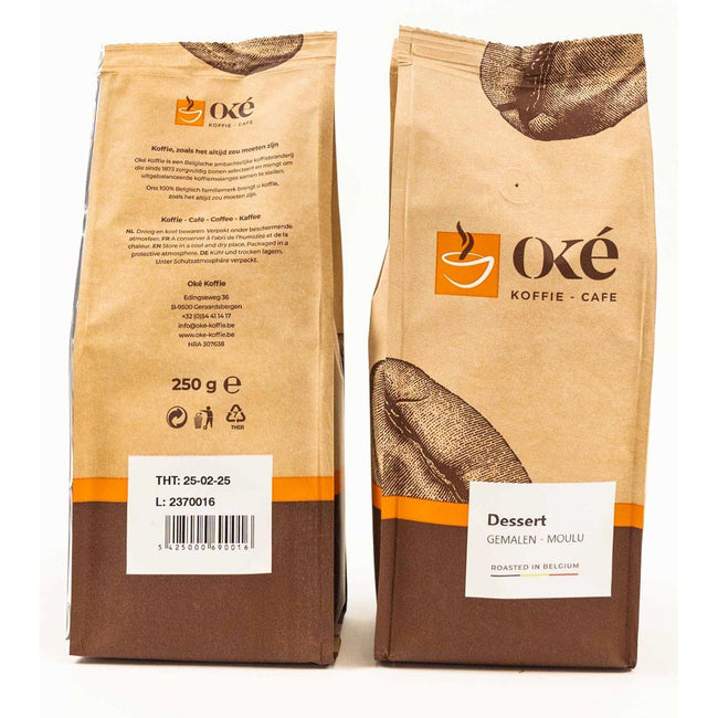 OKE Coffee - OK Kaffee, gemahlen, Packung mit 250 g, Dessert