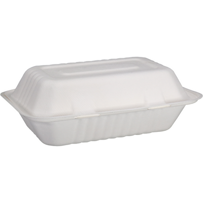 Depa -  Bak | Bagasse (suikerrietpulp) | 1000ml | maaltijdbox | 23x15.5x6.5cm | wit | 400 stuks
