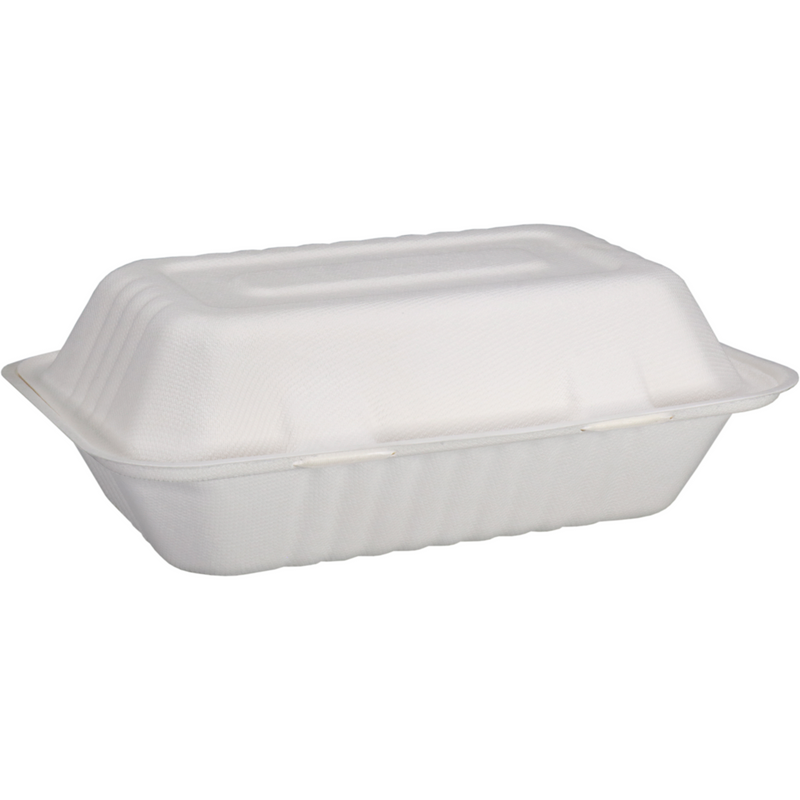 Depa -  Bak | Bagasse (suikerrietpulp) | 1000ml | maaltijdbox | 23x15.5x6.5cm | wit | 400 stuks
