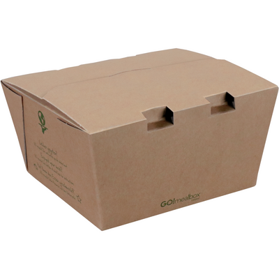 Twinkles - Go!Mealbox | 1350 ml | 15x15x7,5cm | Pappe | braun | 200 Stück