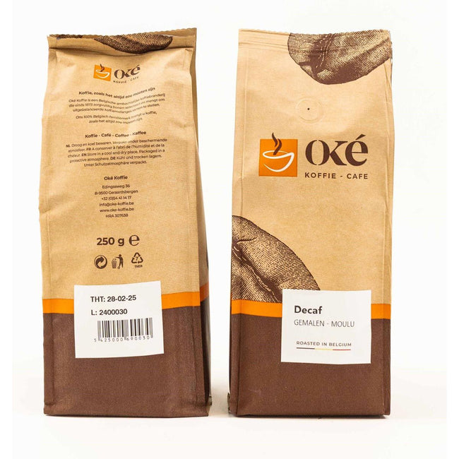 OKE Koffie - OKe-Kaffee, gemahlen, Packung mit 250 g, Deca