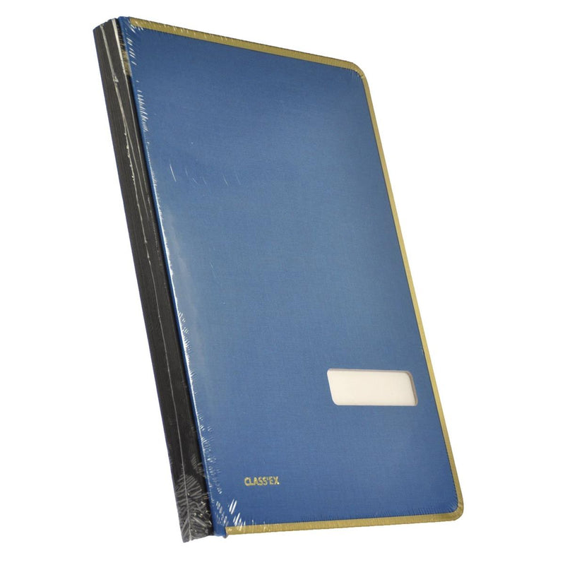 Classex - Unterschriftenmappe Class'ex, Leineneinband, mit Metallschutzkante, blau