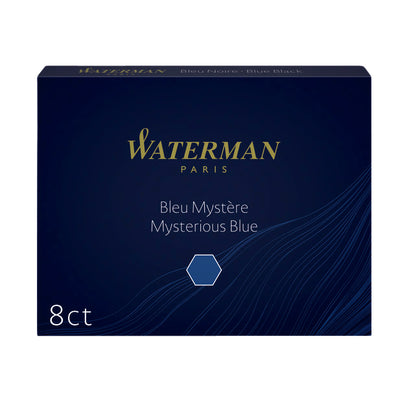 Waterman - Tintenpatrone Nr. 23 lange blau-schwarze Packung mit 8 Stück