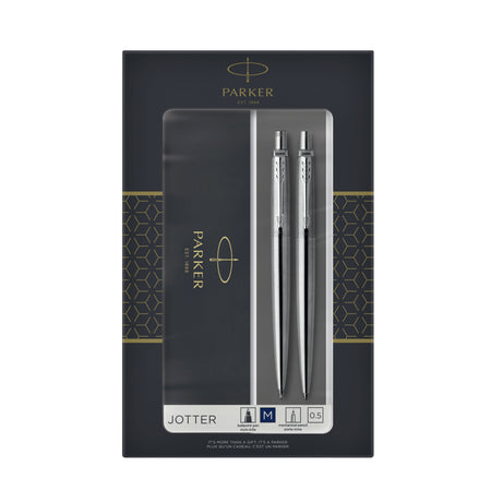 Parker - Kugelschreiber und Druckbleistift Jotter Edelstahl CT mittel 2 Stück