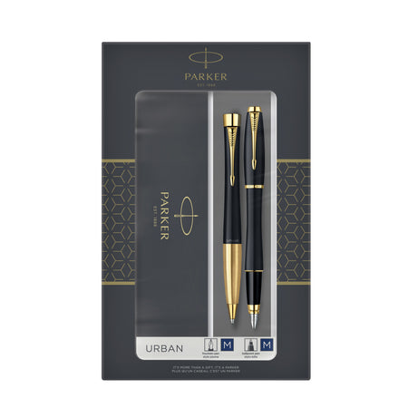 Parker - Kugelschreiber und Füllfederhalter Urban matt black GT medium 2 Stück