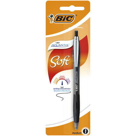 Bic - Kugelschreiber atlantis soft clic m schwarz | 20 Stück