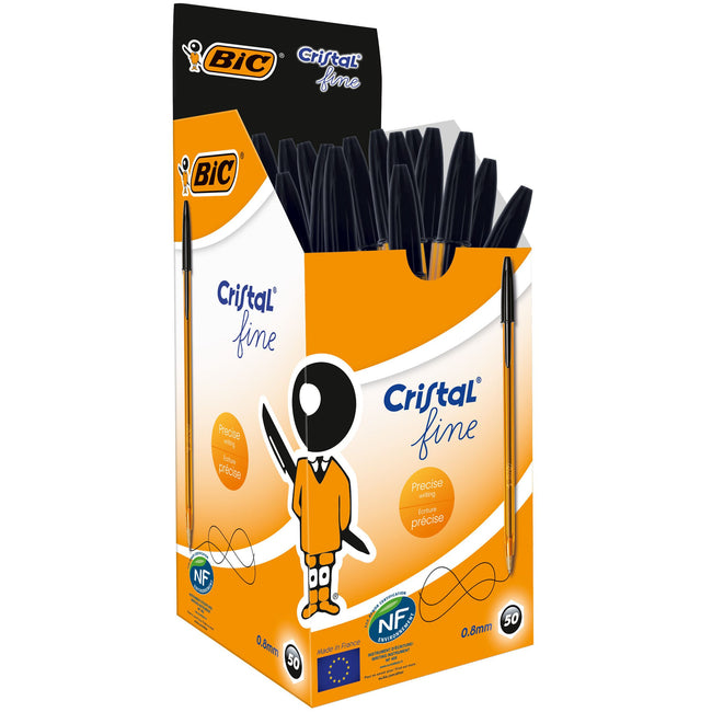 Bic - Kugelschreiber cristal f schwarz | 50 Stück