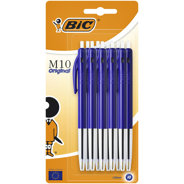 Bic - Kugelschreiber M10 mittelblau, Blisterpackung mit 10 Stück