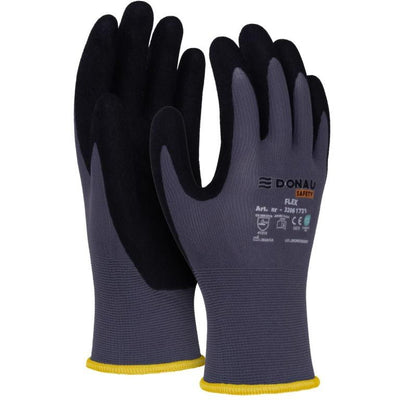 DONAU SAFETY -   veiligheidshandschoenen Flex, grijs, M, maat 8