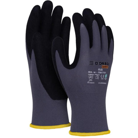 DONAU SAFETY -   veiligheidshandschoenen Flex, grijs, M, maat 8