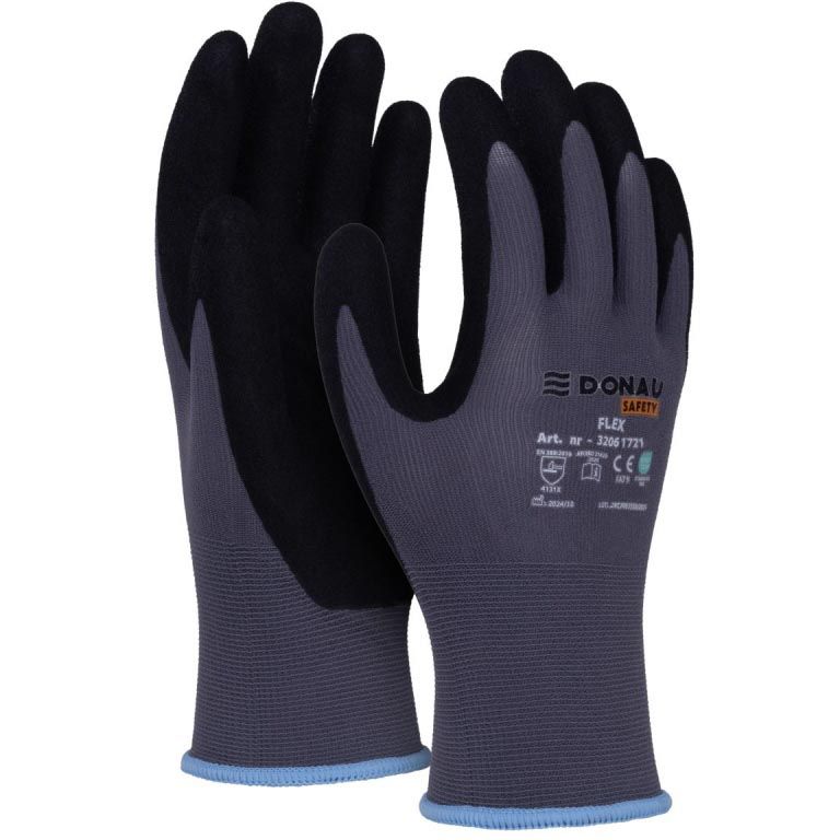 DONAU SAFETY -   veiligheidshandschoenen Flex, grijs, L, maat 9