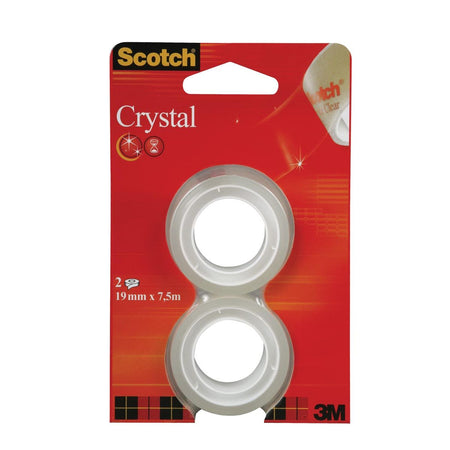 Scotch - Klebeband Crystal ft 19 mm x 7,5 m, Blister mit 2 Rollen
