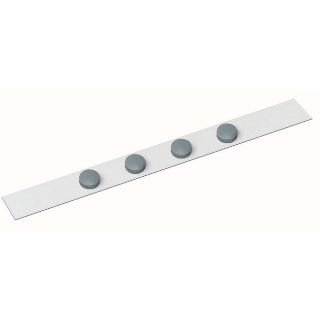 Maul - Metallleiste Standardrahmen selbstklebend 100X5cm inkl. 4 Magnete, weiß