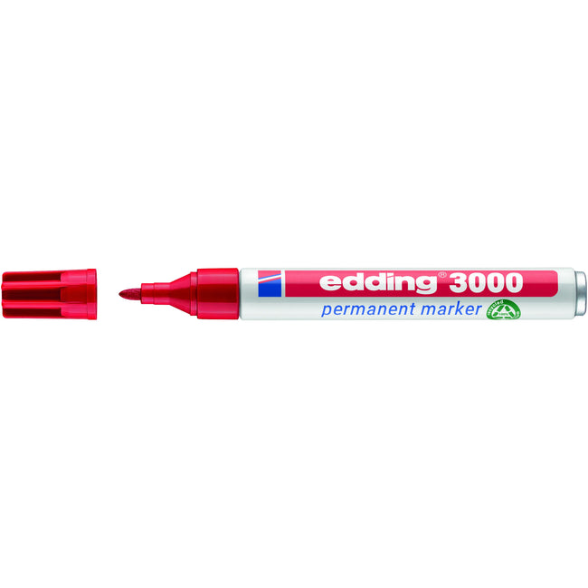 Edding - Filzstift 3000 rund 1,5-3mm rot | 10 Stück