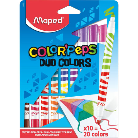 Maped - Filzstift Color'Peps Duo Colors Set à 10 Stück sortiert