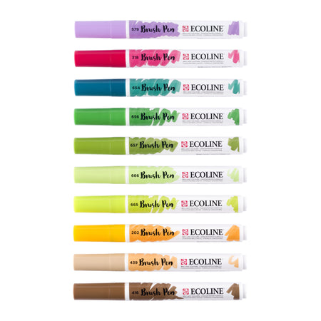 Talens - Brushpen Ecoline 10er-Set botanisch