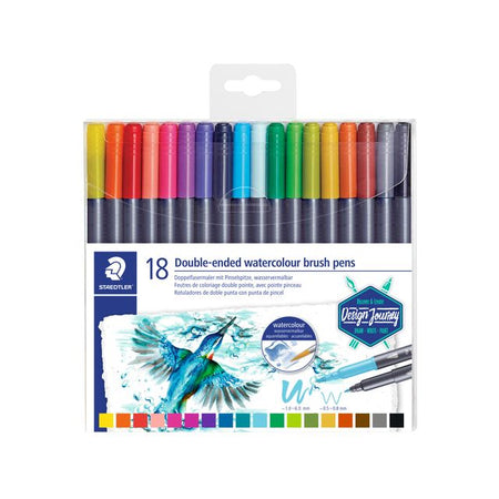 Staedtler - Brushpen 3001 Grafik-Duo 0,5-6 mm Blister mit 18 Stück.