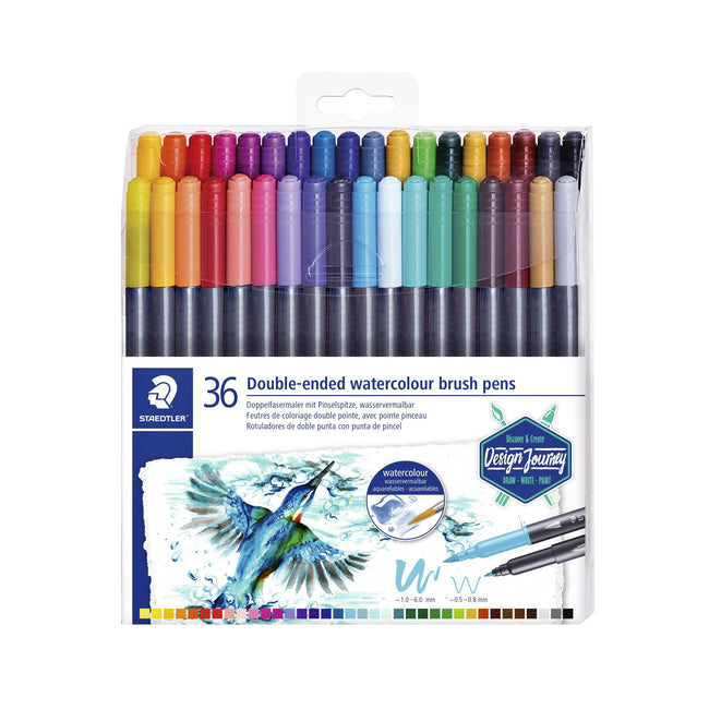 Staedtler - Brushpen 3001 Grafik-Duo 0,5-6 mm Blister mit 36 ​​Stück.