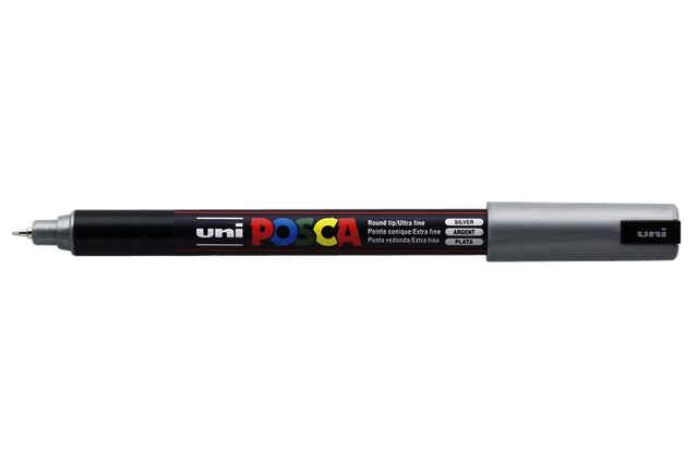 Posca - Paintmarker Uni PC1MR extrafeines Silber | 6 Stück