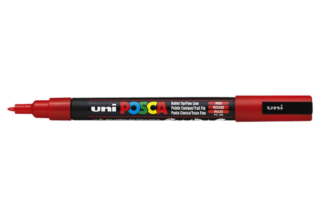 POSCA PC3M F Rood 6 Stück