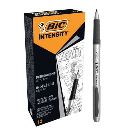 BIC - Permanentmarker intensiv uf schwarz | 12 Stück