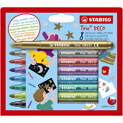 STABILO - Filzstift Trio Deco Metallic, sortiert, Etui mit 8 Stück