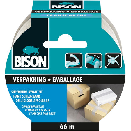 Bison - Verpackung, ft 50 mm x 66 m, transparent
