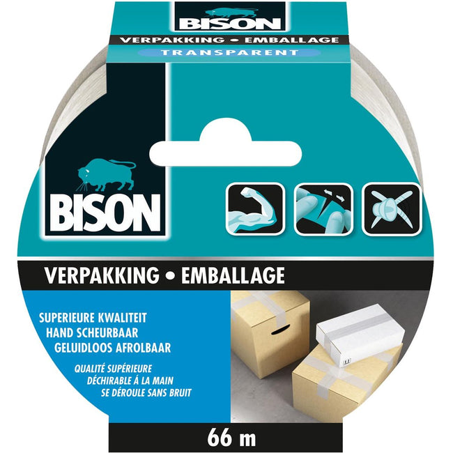 Bison - Verpackung, ft 50 mm x 66 m, transparent