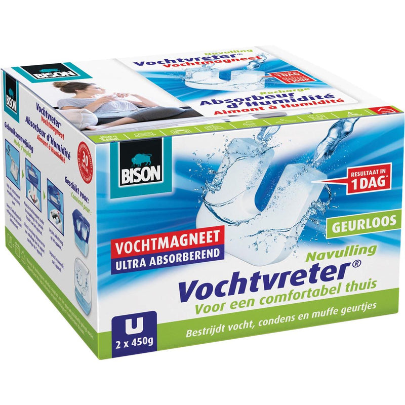 Bison - Nachfüllpackung für Luftentfeuchter Ambiance, Schachtel mit 2 Tabs à 450 Gramm