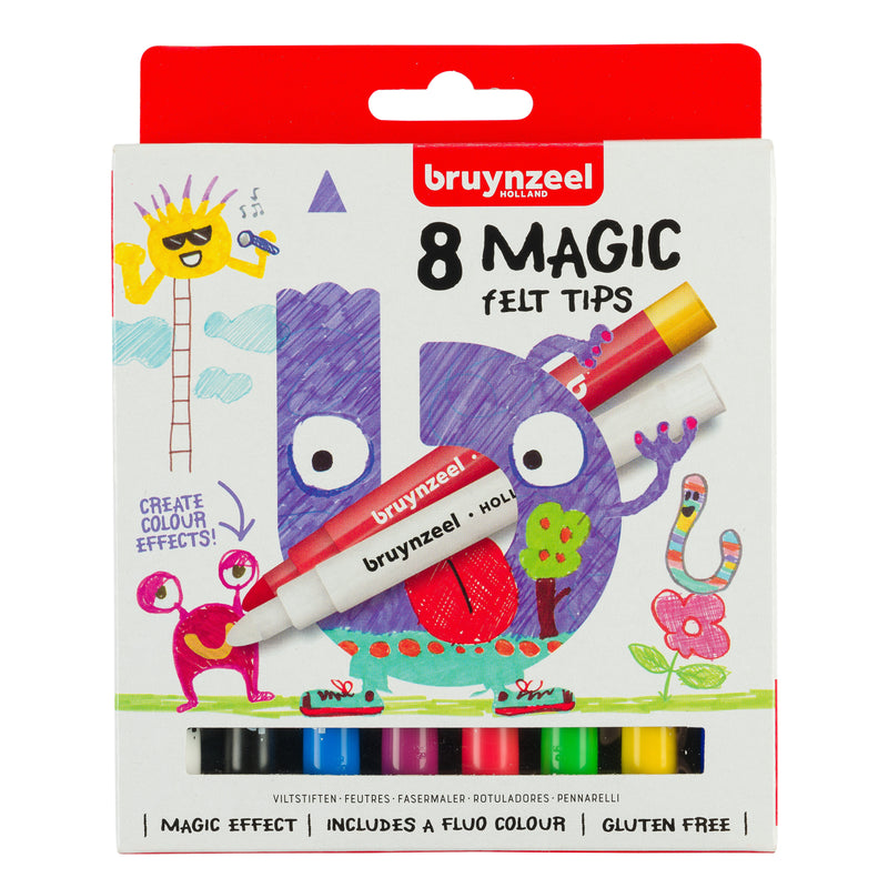 Bruynzeel - Filzstift Kids Magic Point Set mit 8 Farben